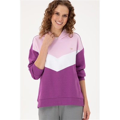 Kadın Menekşe Kapüşonlu Sweatshirt