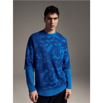 Sweatshirt in Batik-Optik