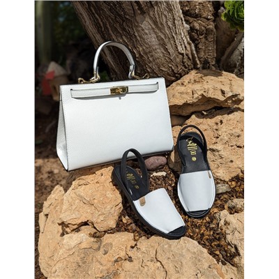 AB.ZAPATOS · 503-8 · NOB · blanco - negro+Ab.Zapatos PELLE Birkin/2 (720) БЕЛЫЙ АКЦИЯ