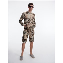 Gemusterte Jersey-Shorts im Regular-Fit