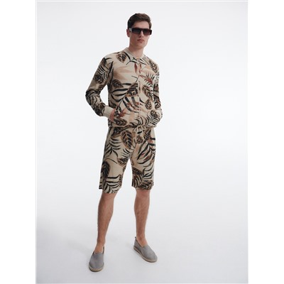 Gemusterte Jersey-Shorts im Regular-Fit