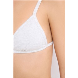 Sujetador triangular algodón copas extraíbles gris
