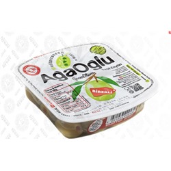 Оливки "AgaOglu" 200 гр Biberli Yesil с перцем (пластик) 1/24