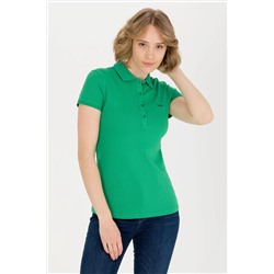 Kadın Yeşil Basic Polo Yaka Tişört