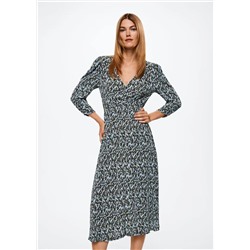 Vestido plisado estampado -  Mujer | MANGO OUTLET España