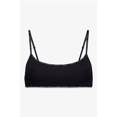 Sujetador top algodón copas extraíbles negro