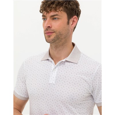 Ekru Slim Fit Polo Yaka Tişört