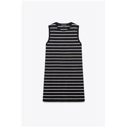STRIPED KNIT MINI DRESS