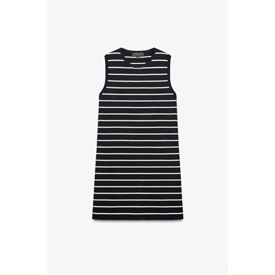 STRIPED KNIT MINI DRESS