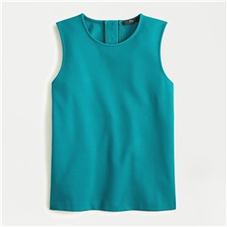 Jeweled button-back ponte top