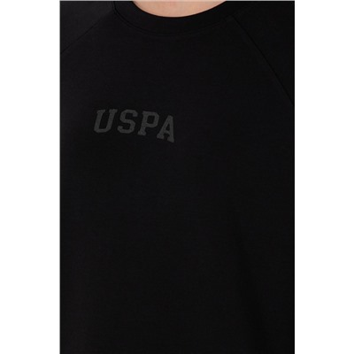 Kadın Siyah Sweatshirt Bisiklet Yaka Mini Boy Örme Elbise
