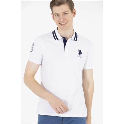 Erkek Beyaz Basic Polo Yaka Tişört