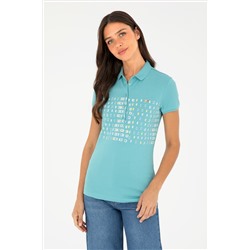 Kadın Mint Polo Yaka Tişört