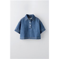 CROPPED DENIM SHIRT