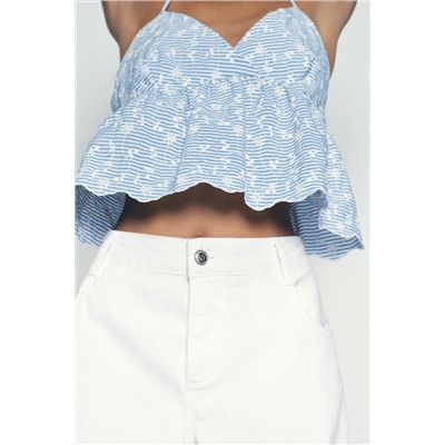 SHORT EMBROIDERED TOP