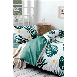 Ev & Ev Home Tek Kişilik Kolay Ütülenir Nevresim Takımı Monstera Yeşil Ep-017378
