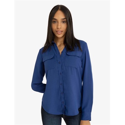 CHEST POCKET PLEATED FRONT TOP