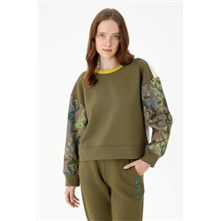 Kadın Haki Sweatshirt
