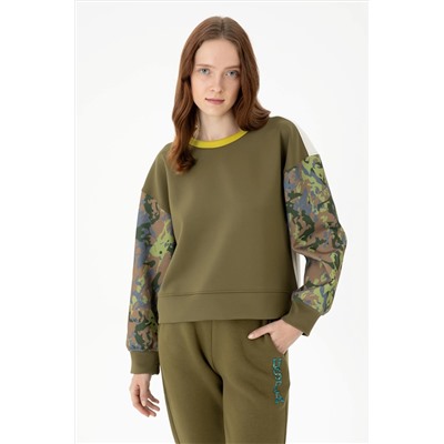 Kadın Haki Sweatshirt