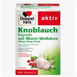 Knoblauch Kapseln mit Mistel + Weißdorn, 480 St