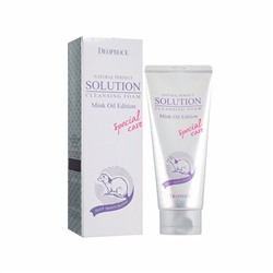 DEOPROCE NATURAL PERPECT SOLUTION CLEANSING FOAM MINK OIL EDITION Увлажняющая пенка для умывания с жиром норки 170г