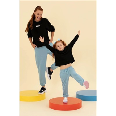 Çocuk Siyah Basic Sweatshirt