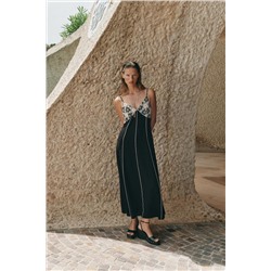 EMBROIDERED MIDI DRESS