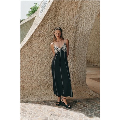 EMBROIDERED MIDI DRESS