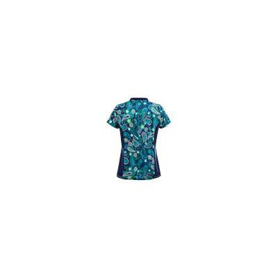 UA Tibetan Tease Navy Print Scrub Top