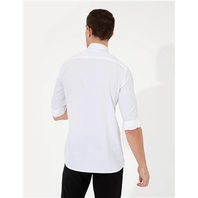 Beyaz Slim Fit Oxford Gömlek