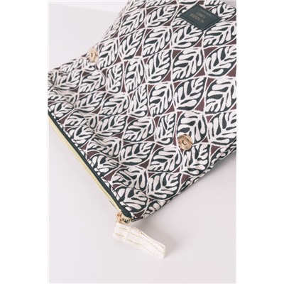 Neceser grande acolchado print hojas