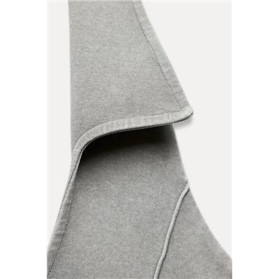 FADED-EFFECT INTERLOCK HALTER POLO TOP