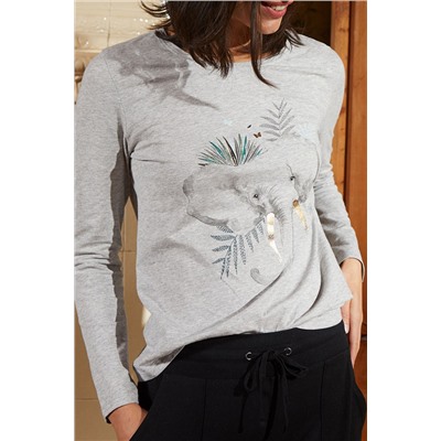 Camiseta Aline Gris jaspeado