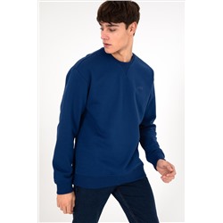 Erkek İndigo Basic Sweatshirt