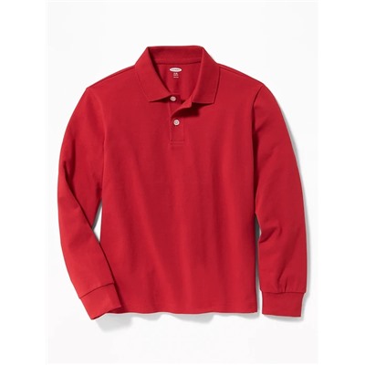 Uniform Built-In Flex Long-Sleeve Pique Polo for Boys