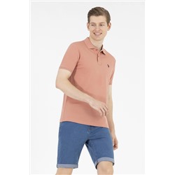 Erkek Pudra Basic Polo Yaka Tişört