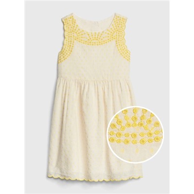 Scalloped Clip-Dot Dress