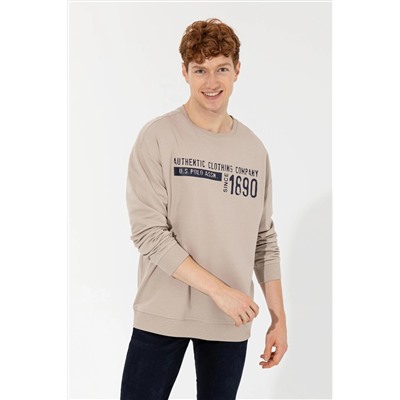 Erkek Taş Bisiklet Yaka Sweatshirt