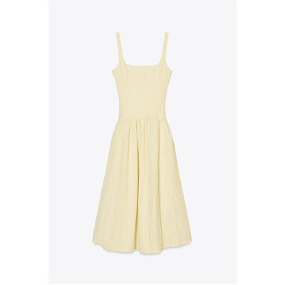 TEXTURED MIDI DRESS