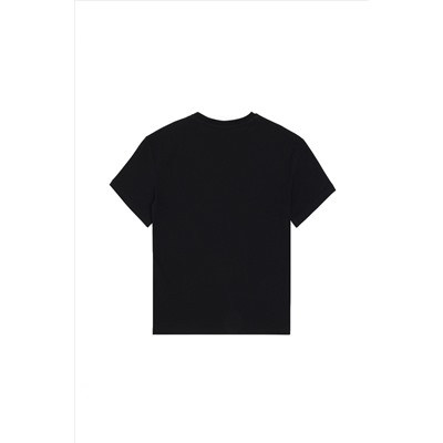 Erkek Çocuk Siyah Oversize Bisiklet Yaka Tişört