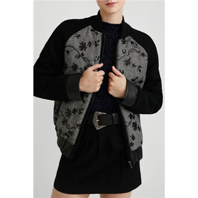 Chaqueta bomber lana bordada