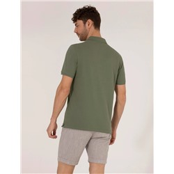 Haki Regular Fit Polo Yaka Basic Tişört
