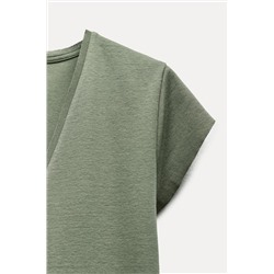 V-NECK COTTON T-SHIRT
