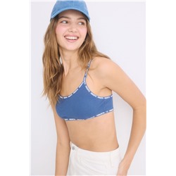 Sujetador top algodón copas extraíbles azul