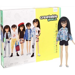 Creatable World Deluxe Character Kit Customizable Doll, Black Straight Hair