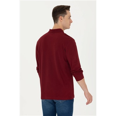 Erkek Bordo Basic Sweatshirt