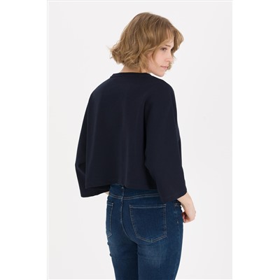 Kadın Lacivert Bisiklet Yaka Sweatshirt