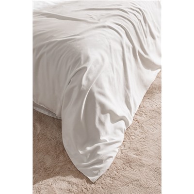 Magou King Size %100 Pamuk Brodeli Saten Nevresim Takımı - Beyaz