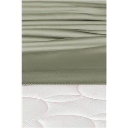 Ciel King Size Plus Lastikli Saten Çarşaf - Haki