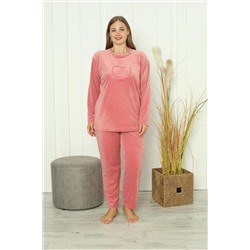 Modella Life Kadın Büyük Beden Soft Kışlık Kadife Pijama Takımı 2268 T2268K